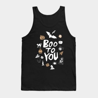 Black and White Cute Boo to You Tank Top